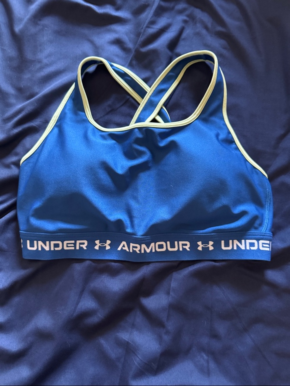 Under Armour Royal Blue Crossback Sports Bra with Light Trim